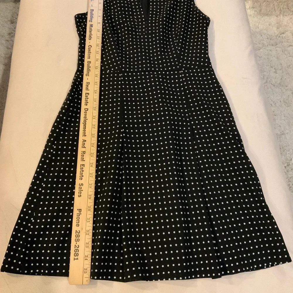 J Crew Black White 6 Sleeveless Polka Dot MIDI Dress Timeless Classic Wedding